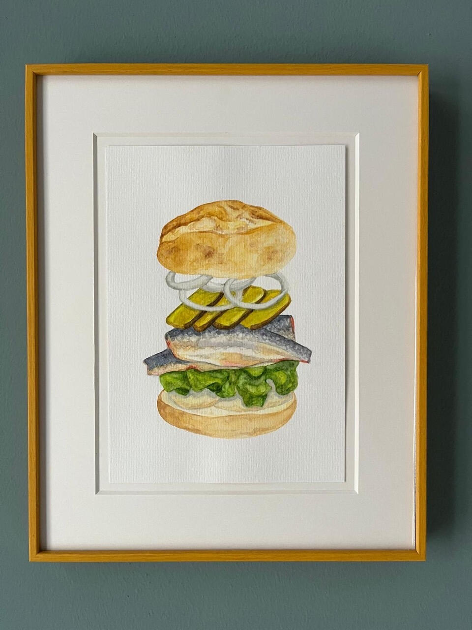 Fischbrötchen, Watercolor on Paper
