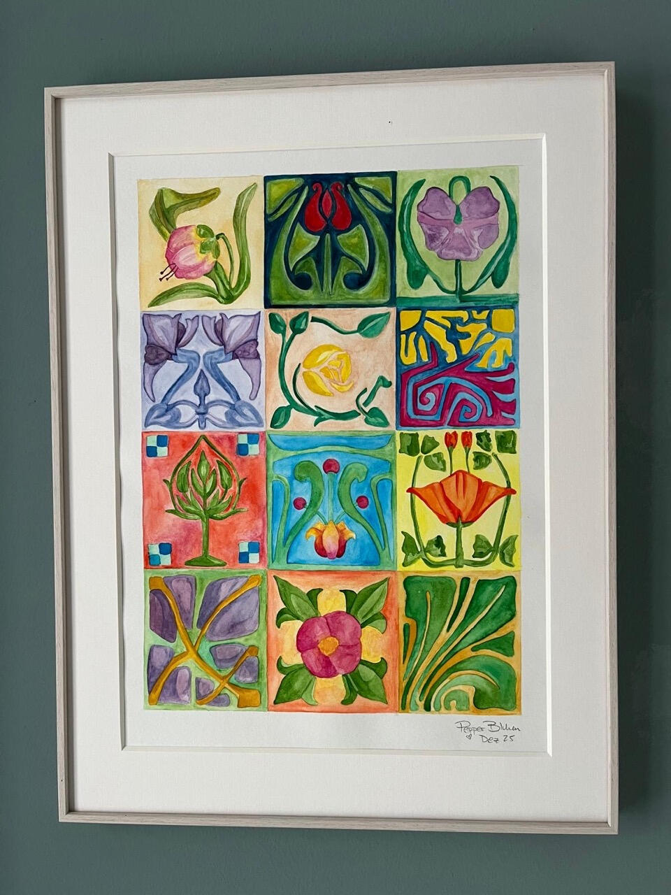 Tiles, Watercolor on Paper